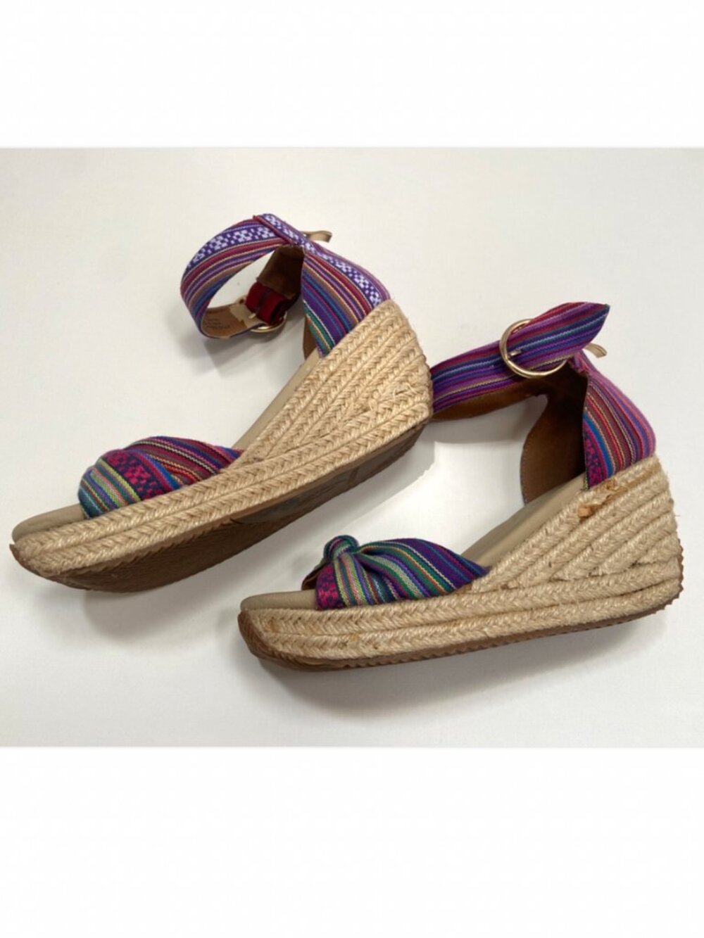 Volatile Multicolor Espadrille Wedge Anle Buckle Size 8
